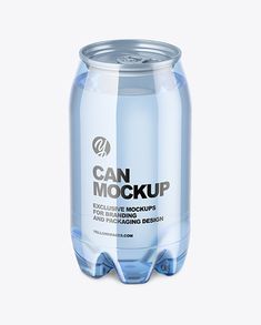 an empty can mockup on a white background