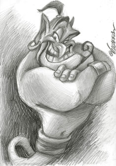 a pencil drawing of an animated character