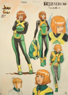 an image of some character designs from the animated movie x - men, which was drawn by