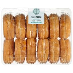 a package of glazed doughnuts sitting on top of each other