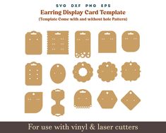 a set of paper cut outs with different shapes and sizes for use with vinyl or laser cutters