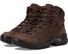 Women's Lowa Renegade GTX Mid Leather Hiking Boots For Winter, Winter Leather Hiking Boots, Gore-tex Waterproof Hiking Boots For Winter, Winter Gore-tex Waterproof Hiking Boots, Gore-tex Waterproof Boots For Winter Hiking, Gore-tex Weatherproof Waterproof Boots For Outdoor Activities, Brown Gore-tex Weatherproof Hiking Boots, Gore-tex Lace-up Waterproof Boots For Outdoor Work, Functional Leather Hiking Boots