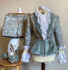 Elegant Fitted Suits For Costume, Rococo Fashion, Fairy Wedding Dress, Jacket Blouse, Blouse Neck, Wedding Suit, Alternative Wedding, Women's Costumes