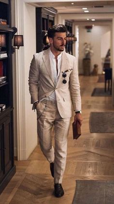 Linen Suit Men, Linen Suits For Men, Mens Fashion Suits Formal, Prom Dinner, Suit Groom, Mens Casual Suits, Mens Wedding Attire