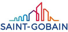 the saint - gobainn logo is shown in blue, red and orange colors