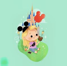 Disney World Illustration, Mickey Watercolor, Disneyland Illustration Art, Disney Park Characters, Disneyland Paris Characters, Minnie Mouse Images, Adventures By Disney, Mickey And Friends, Cute Disney