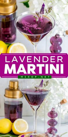 A fun party cocktail with gin and lavender syrup! Along with the citrus touch of lemon juice, this easy lavender martini is refreshing and elegant with a beautiful color. Save this flavored martini recipe and enjoy this alcoholic mixed drink! Lavender Drink, Lavender Martini, Martini Recipes Vodka, Cocktails To Make At Home, Lavender Cocktail, Easy Alcoholic Drinks, Fun Drinks Alcohol