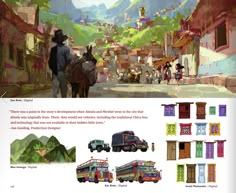 an advertisement for the disney movie's toy story, featuring cars and people walking down a street