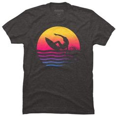 Channel your inner artist with the Surfer Waves premium ring spun cotton graphic Men's T Shirt created by clingcling for Design By Humans. It's time to add a pop of color, a splash of humor, and a whole lot of creativity to your day with apparel designed by one of our global artists. We're here to help you find that perfect you style! Get ready to hang ten with this cool summer design! Black Surfing T-shirt With Screen Print, Black Screen Print Surfing T-shirt, Black Graphic Print T-shirt For Surfing, Lost Surfboards, Hang Ten, Cool Summer, Summer Design, Navy Shirt, Apparel Design