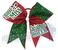 Little Miss Christmas Cheer - Christmas Glitter Rhinestone Bow Sublimation Hair Bows, Holiday Cheer Bows, Cheerleader Ideas, Cheer Swag, Christmas Cheer Bows, Little Miss Christmas, Hairbow Ideas, Cute Cheer Bows, Cheerleading Party