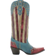 YIPPEE KI YAY BY OLD GRINGO - WOMEN'S Shaft Height : 15 inches Width : Standard B Heel Height : 2.5 inches Measured in size 7.5. Measurements may have a slight variation based on size. More Information Details: Cowhide, Inlay/OverlayColor: Blue/BoneBrand: Yippee Ki Yay by Old Gringo Heel: Sintino (2.5")Toe: Sintino-4Shaft Height: 15" Handmade with 100% leather. Product Specification Sturdy Leather Pull Tabs on the sidesDistressed Finish on the leatherUsed Snow Finish on the SoleSmooth Leather Li Cowboy Boot Storage, Band Couples, Cowgirl Things, Cowgirl Shoes, Painted Boots, Art Boots, Hope County, Patriotic Accessories, Concert Style