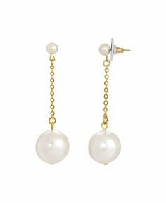 in stock White Metal Earrings With Pearl Chain, White Pearl Chain Earrings In Metal, White Metal Chain Earrings, Elegant White Chain Earrings, White Pearl Earrings With Adjustable Chain, Pearl Chain, Online Earrings, White Fashion, Gold Tone Metal