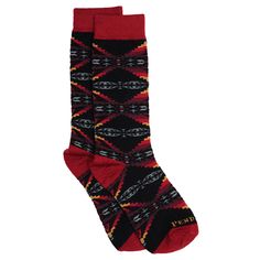 Pendleton Sierra Ridge Wool Crew Socks - Medium / Black Carbon Offset, Patterned Socks, Athletic Socks, Heritage Brands, Unisex Design, Crew Socks, Medium Weight, Perfect Pair, Wool Blend