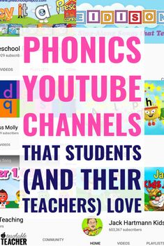 the back cover of phonics youtubee channels that students and their teachers love