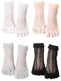 PRICES MAY VARY. Women's Toe Socks Set: this set contains 4 pairs of women's toe socks in different colors; Sufficient quantity and colors are enough to meet your daily replacement and all styling needs Comfortable Cotton Material: rafted from cotton, these women's toe socks are soft and comfortable to the touch for long-lasting use; Cotton is durable and has a refined appearance, ensuring the socks will stay in good condition for a long time and won't break or tear easily Five Toes Designs: the Toe Socks For Women, Toes Designs, Toe Socks, Socks For Women, Toe Designs, Ankle Pants, Socks Women, Crew Socks, Women Girl