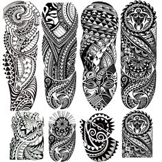 the different designs on this skateboard are drawn in black and white, with an intricate pattern