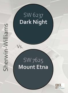 two black and white circles with the words dark night versus mount etna on them