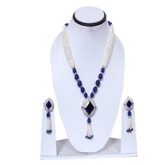 Description This beautiful set of the necklace is a statement piece to have a distinct look on your special day. These statement pieces are a popular pick among women, who believe in a traditional yet classy look. The best part about this set of necklaces that suits all face shapes. It looks extremely pretty after… Blue Pearl Necklace For Party, Elegant Long Necklace Jewelry Sets For Celebration, Traditional Blue Beaded Necklaces For Party, Blue Elegant Necklace For Formal Occasions, Formal Blue Necklace With Elegant Design, Elegant Blue Necklace For Formal Occasions, Elegant Blue Jewelry Set For Party, Elegant Long Blue Beaded Necklace, Traditional Blue Necklaces For Formal Occasions