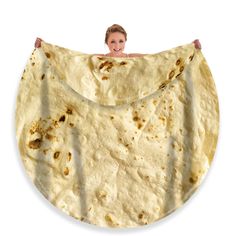 PRICES MAY VARY. Flannel 🍕Fuzzy fleece: Made of high quality fluffy flannel material, comfy and warm provides extra softness for all kids and adults; skin friendly fiber, won't make you itch; 280GSM(grams per square meter) fleece. 🍕Funny food blanket: Realistic tortilla pattern, double sided pattern; uses a real tortilla as template and latest print techonogy; both sides are the real tortilla appearance 🍕Amazing gift: This stylish blanket is great gift for teens, girlfriend, boy friend or you Kids Fleece Blanket Size, 6 Day Viral Kid Blanket, Tortilla Blanket, Pizza Blanket, Round Blanket, Personalized Throw Blanket, Gifts For Teen Boys, Comfy Blankets, Tortilla Wraps