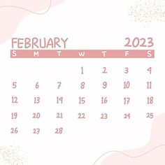 a pink and white calendar for june, with the date on it's side