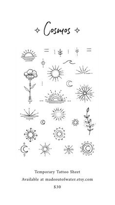 the temporary tattoo sheet is shown in black and white