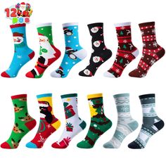 Our cute socks with various Christmas patterns include 12 pairs of fuzzy colorful socks. Fits adults shoe size 6-9 (socks size 9-11) Great for Christmas gifts, holiday gifts, Christmas, vacation gifts, Christmas gifts, New year gifts, and also suitable for Christmas parties. Made of 95% polyester, and 5% spandex. Machine wash cold. Tumble dry. Iron on low heat. Safety test approved. Item #: 14193 Christmas Vacation Gifts, Heat Safety, Holiday Socks, Christmas Patterns, Warm Socks, Cute Socks, Christmas Parties, Christmas Socks, Christmas Vacation