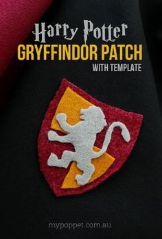 harry potter gryffindor patch with template