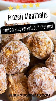 These frozen meatballs are a convenient, healthy, and delicious way to meal prep! Cook a bunch of these homemade meatballs ahead of time and freeze them. Reheat in a favorite sauce, in an air fryer, oven, or even crock pot! These are definitely a must-make. Frozen Meatballs Recipe, Cooking Frozen Meatballs, Frozen Meatball Recipes, Oven Air Fryer, Healthy Beef, Air Fryer Oven, Frozen Meatballs