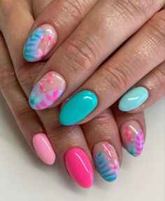 Feb Nails, Glossy Nails, 2022 Nails, Beachy Nails, Colorful Nail, Smink Inspiration