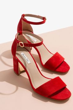 Sepatu Pump, Hak Tinggi, Red High Heels, Heels Classy