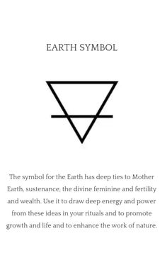 the symbol for earth symbol is shown in black and white, with text below it