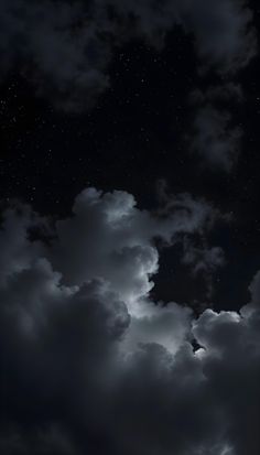 the night sky is full of stars and clouds