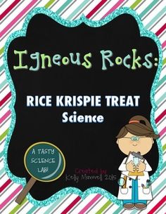 an image of a science book with the title ingueus rocks rice krispie treat science