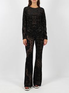 93% Viscose , 4% Polyamide , 3% Elastane Elegant Fitted Pants For Cocktail, Elegant Fitted Cocktail Pants, Elegant Fitted Pants For Gala, Pattern Trousers, Italian Textiles, Tulle Top, Wang Dress, Versace Sweatshirt, Margiela Shoes