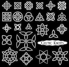 celtic knot designs on a black background