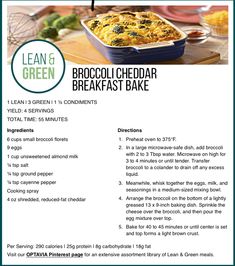 broccoli and cheddar breakfast bake recipe