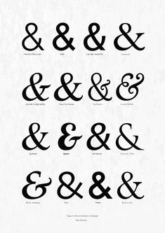 Typographic Ampersand Poster Ampersand Tattoo, Abc Design, Poster Fonts, Dream Symbols, Lettering Alphabet Fonts, Fancy Fonts, Alphabet Design