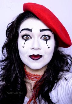 Mime Face Paint, Cute Clown, Pantomime