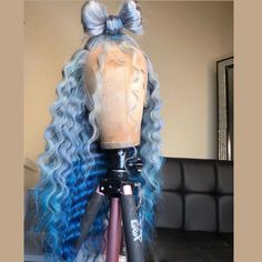 Peruvian Hair Blue Ombre Color Deep Wave Lace Front Wig – Prosp Hair Shop Icy Blue Wig, Deep Wave Lace Front Wig, Wave Lace Front Wig, Purple Wig, Green Wig, Blue Wig, Deep Wave Hairstyles, Straight Lace Front Wigs, Hair Shop