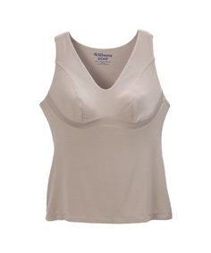 Women's Adaptive Wire-Free Bra Camisole by Breast Nest (Cups DD-HH) - Silverts Elegant Tank Top With Built-in Bra And Wide Straps, Elegant Tops With Built-in Bra, Supportive Beige Shapewear Bra, Fitted Bra With Medium Bust Support, Sleeveless, Beige Shapewear Bra With Medium Bust Support, Elegant Beige Shapewear For Summer, Elegant Camisole Top With Removable Bra Pads, Beige Full Coverage Shapewear Bra Friendly, Beige Full Coverage Shapewear, Bra Friendly