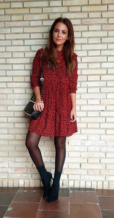 Easy Fall Outfits Casual, Style Collage, Mini Dress Fashion, 가을 패션, Black Tights, Hippie Style, Winter Dresses