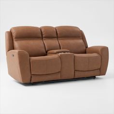 Meet our classically casual Kenyon collection. With cushioned everything, curved seats to cradle your body and a stylistic angular structure on the arms. All on a sturdy hardwood frame (aka it’s built to last!). | Kenyon Dual-Power Reclining Loveseat with Console in Tan | by Value City Furniture Power Reclining Loveseat, Reclining Loveseat, American Signature Furniture, Value City Furniture, Power Reclining Sofa, City Furniture, Power Recliners, Reclining Sofa, Love Seat