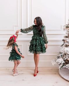 Where to buy mommy and me fall outfits Christmas Photos Outfits, Long Sleeve Embroidered Dress, Rachel Parcell, Girls Christmas Outfits, Daughter Christmas, Christmas Photoshoot, Mommy And Me Outfits, Crochet Blankets