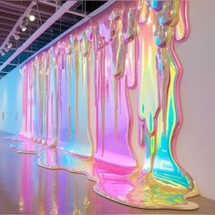 an art installation with multiple colored walls