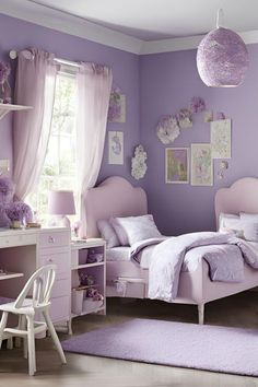 Light Purple Bedrooms, Lilac Room Ideas Bedrooms, Lilac Bedroom Ideas, Lilac Room, Bedroom Ideas For Kids, Lilac Bedroom, Lavender Room, Bedroom 2024, Purple Room