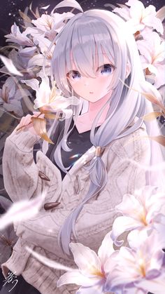 Fesyen Islam, Soyut Sanat Tabloları, Anime Wolf, Anime Princess, 판타지 아트, Cute Anime Wallpaper, Anime Angel, Gray Hair, Anime Kawaii