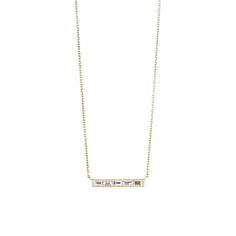 Baguette Diamond Necklace, White Diamond Necklace, Horizontal Bar Necklace, Gold Diamond Necklace, Yellow Gold Chain, Baguette Diamond, Rose Gold Necklace, Simple Elegance, Bar Necklace