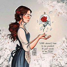 a woman holding a rose in her hand with the words arty daily on it