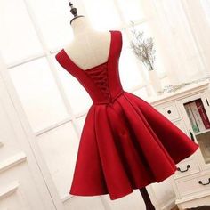 Red Knee-length Prom Dress, Red Knee-length Dress For Homecoming, Red Mini Length Homecoming Dress, Red Sleeveless Corset Dress For Prom, Red Mini Dress For Prom Season Banquet, Sleeveless Red Corset Dress For Prom, Red Knee-length Mini Dress For Prom Season, Red Mini Dress For Banquet, Red Knee-length Mini Dress For Wedding