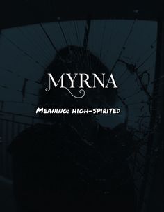 the cover art for myrna's upcoming album, meaning high - spirited